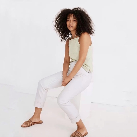 Madewell | The High-Rise Slim Boyjean in Tile White Size 28 - Picture 2 of 12